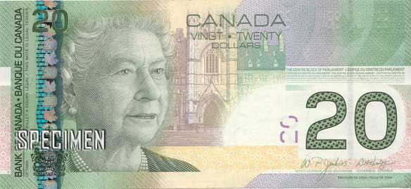 20 dollars canadiens (CAD)