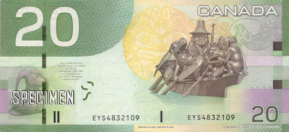 20 dollars canadiens (CAD)
