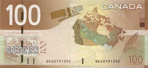 100 dollars canadiens (CAD)