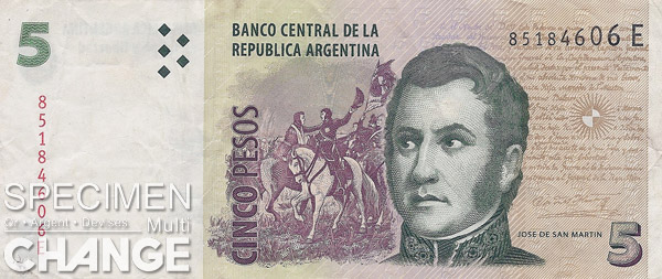 5 pesos argentins (ARS)