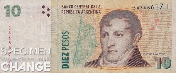 10 pesos argentins (ARS)