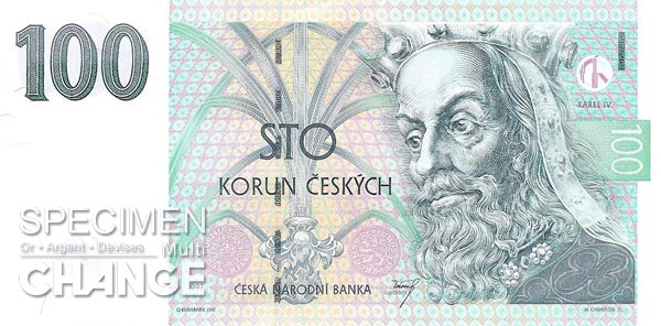 100 couronnes tchèques (CZK) 100 couronnes tchèques (CZK)
