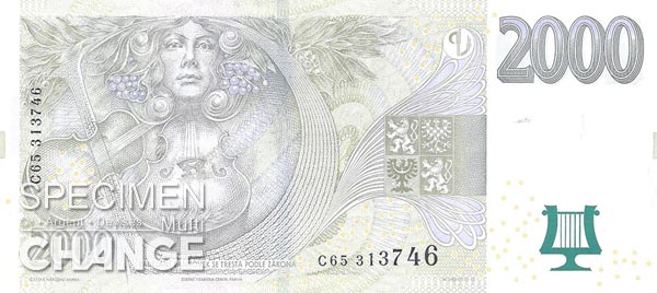 2.000 couronnes tchèques (CZK) 2.000 couronnes tchèques (CZK)