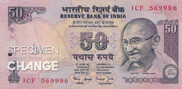 50 roupies indiennes (INR) 50 roupies indiennes (INR)