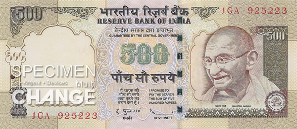 500 roupies indiennes (INR) 500 roupies indiennes (INR)