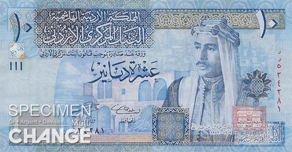 10 dinars jordaniens (JOD)