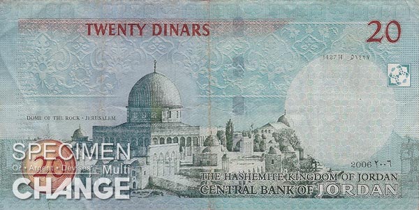 20 dinars jordaniens (JOD)