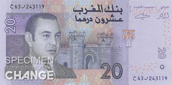 20 dirhams marocains (MAD)