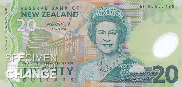 20 dollars néo-zélandais (NZD) 20 dollars néo-zélandais (NZD)
