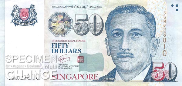 50 dollars singapouriens (SGD)