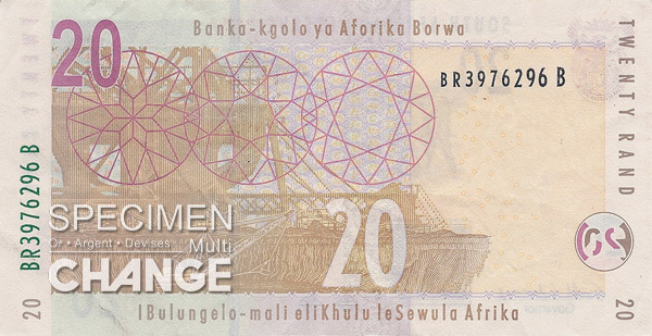 20 rands sud-africains (ZAR)