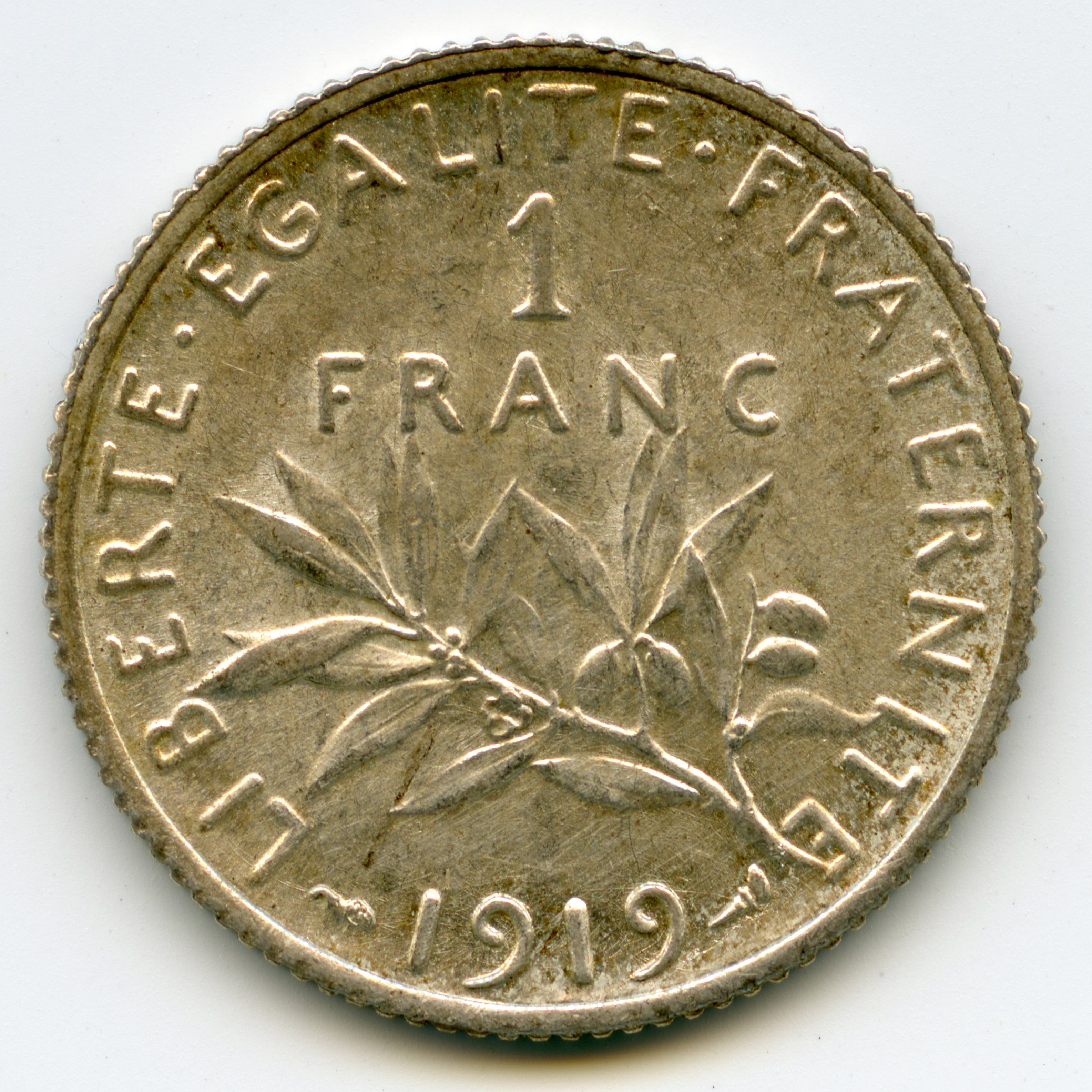 1 Franc Semeuse revers
