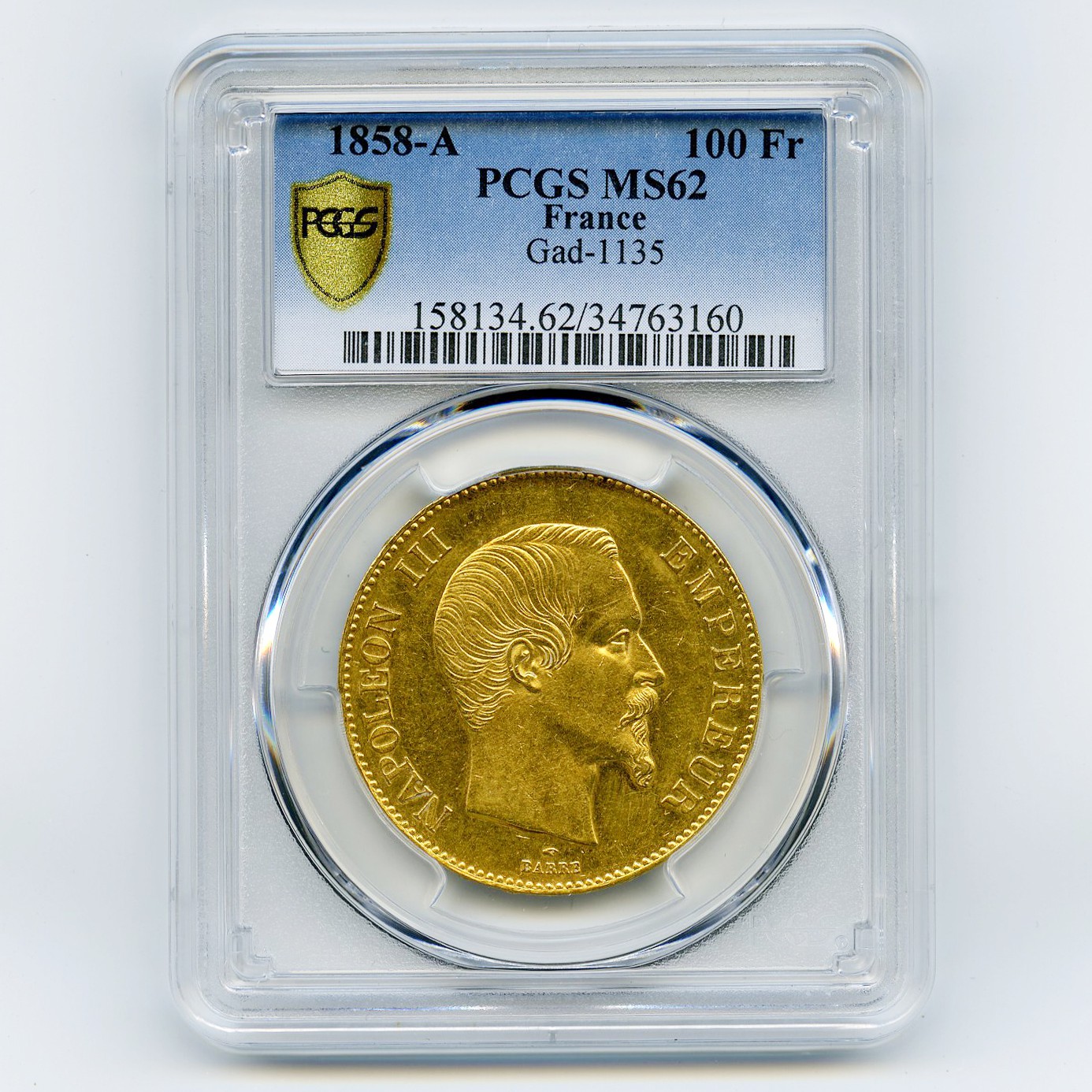 Napoléon III - 100 Francs - 1858 A avers