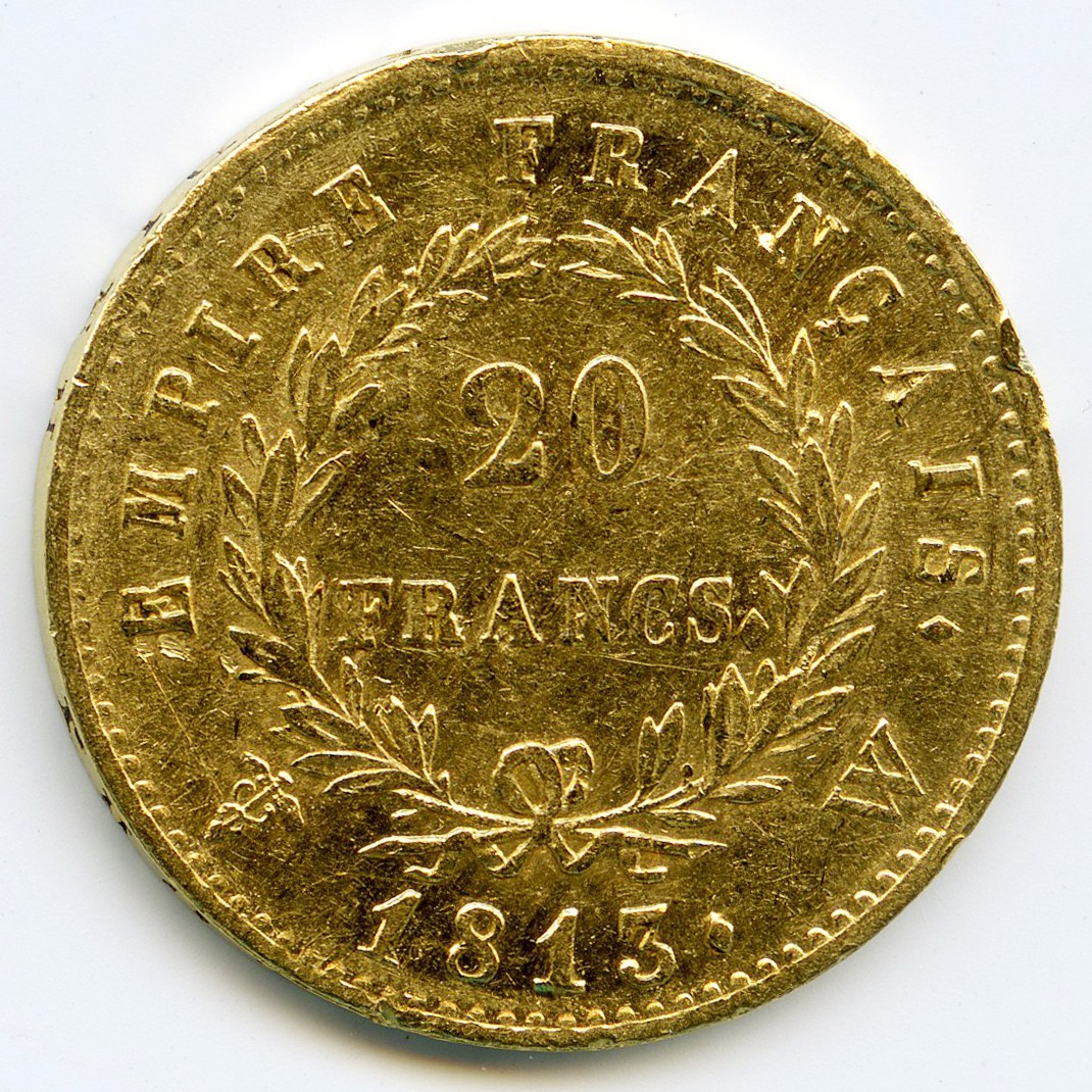 Napoléon Ier - 20 Francs - 1813 W revers