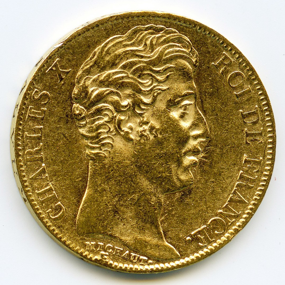 Charles X - 20 Francs - 1827 A avers Charles X - 20 Francs - 1827 A avers