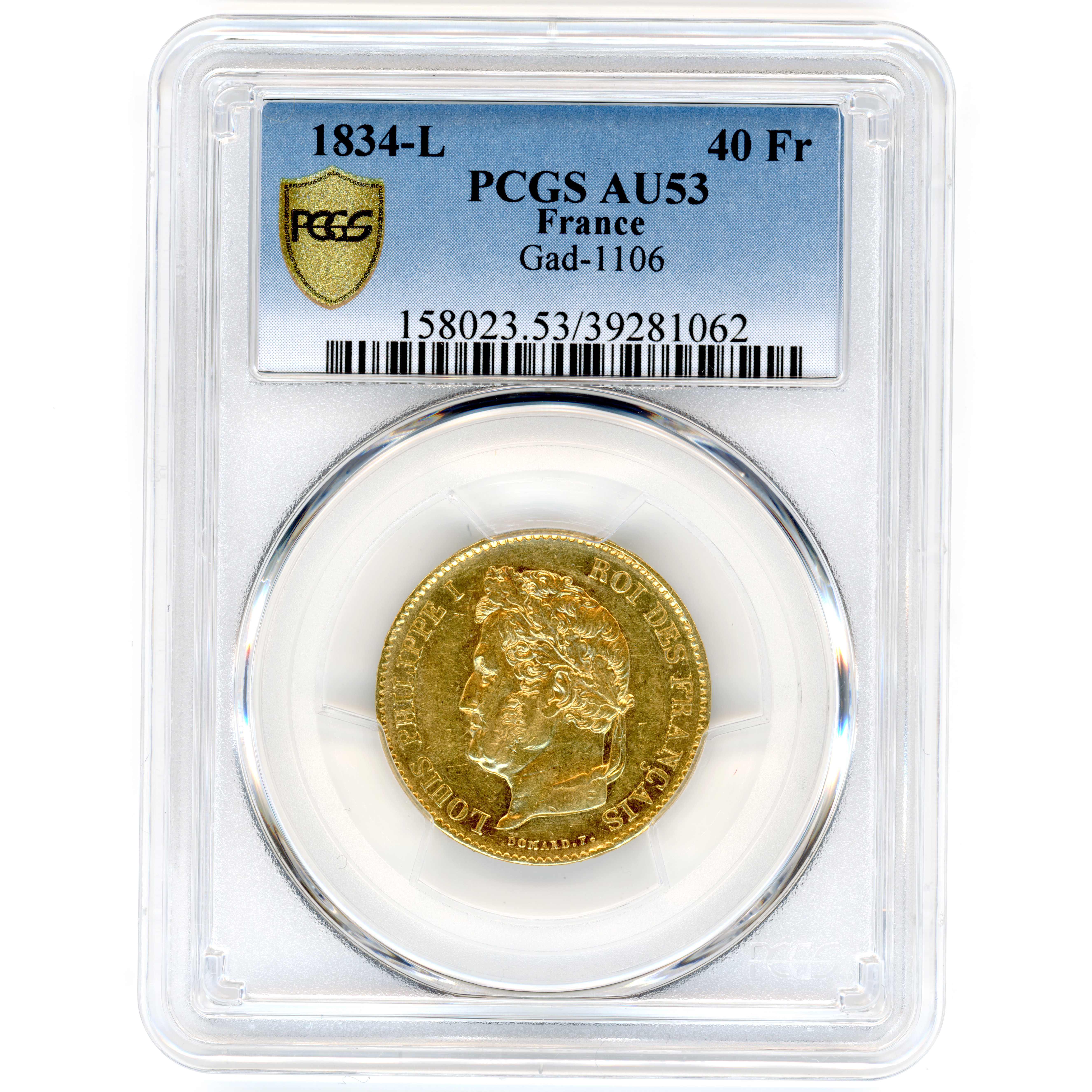 Louis-Philipe I - 40 Francs - 1834 L avers Louis-Philipe I - 40 Francs - 1834 L avers