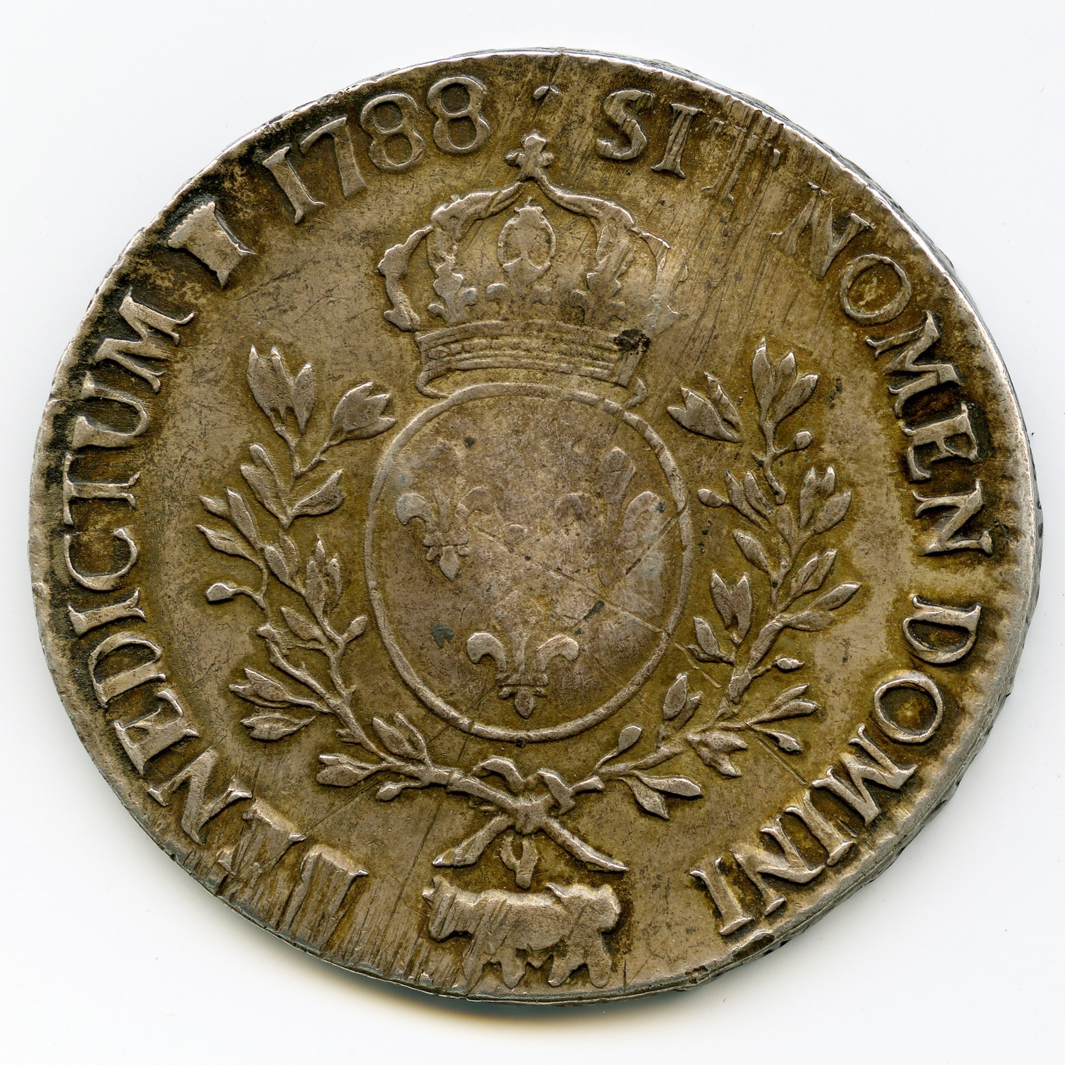 Louis XVI - Ecu aux rameaux d'olivier - 1788 revers Louis XVI - Ecu aux rameaux d'olivier - 1788 revers