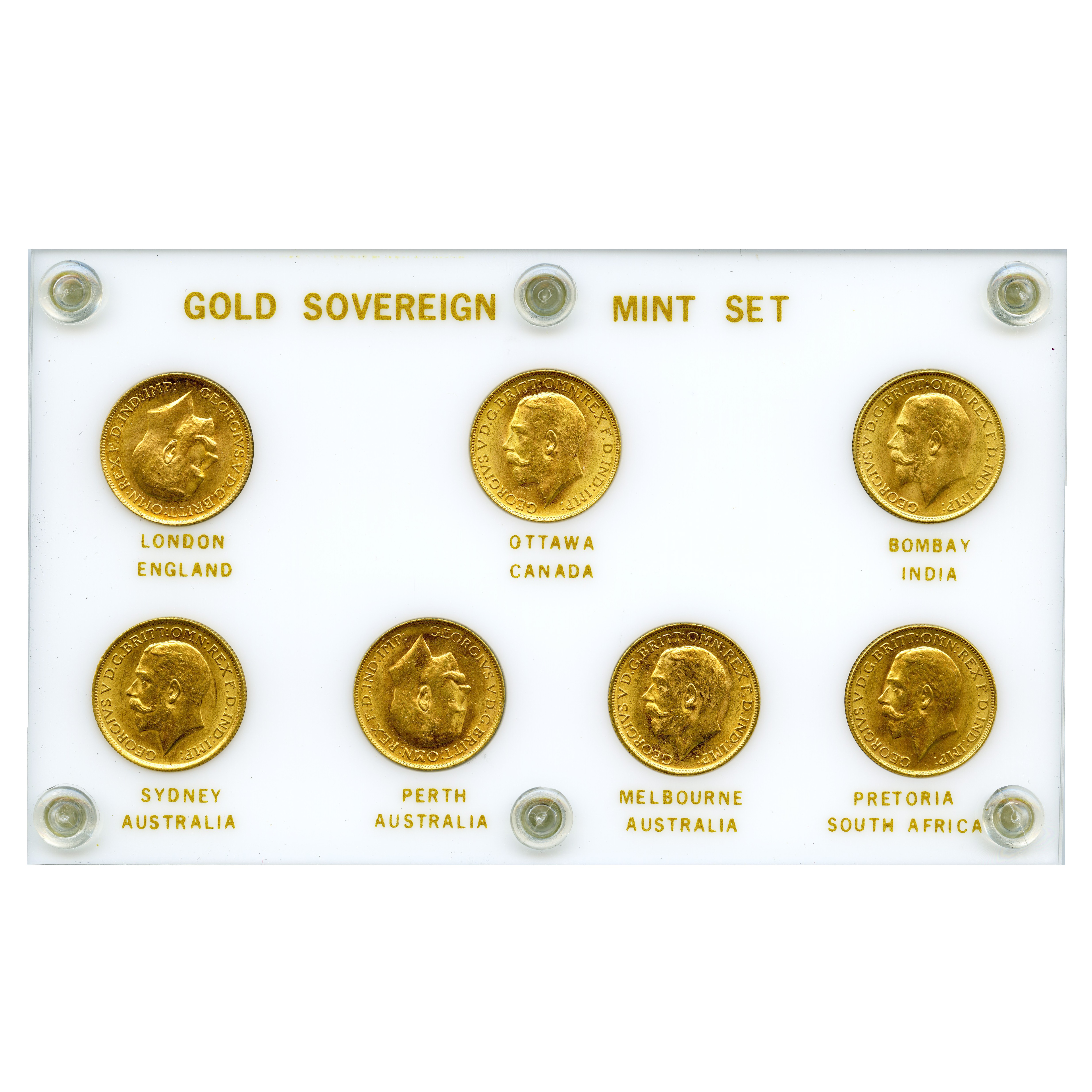 Grande-Bretagne - Coffret de 7 Souverains avers Grande-Bretagne - Coffret de 7 Souverains avers