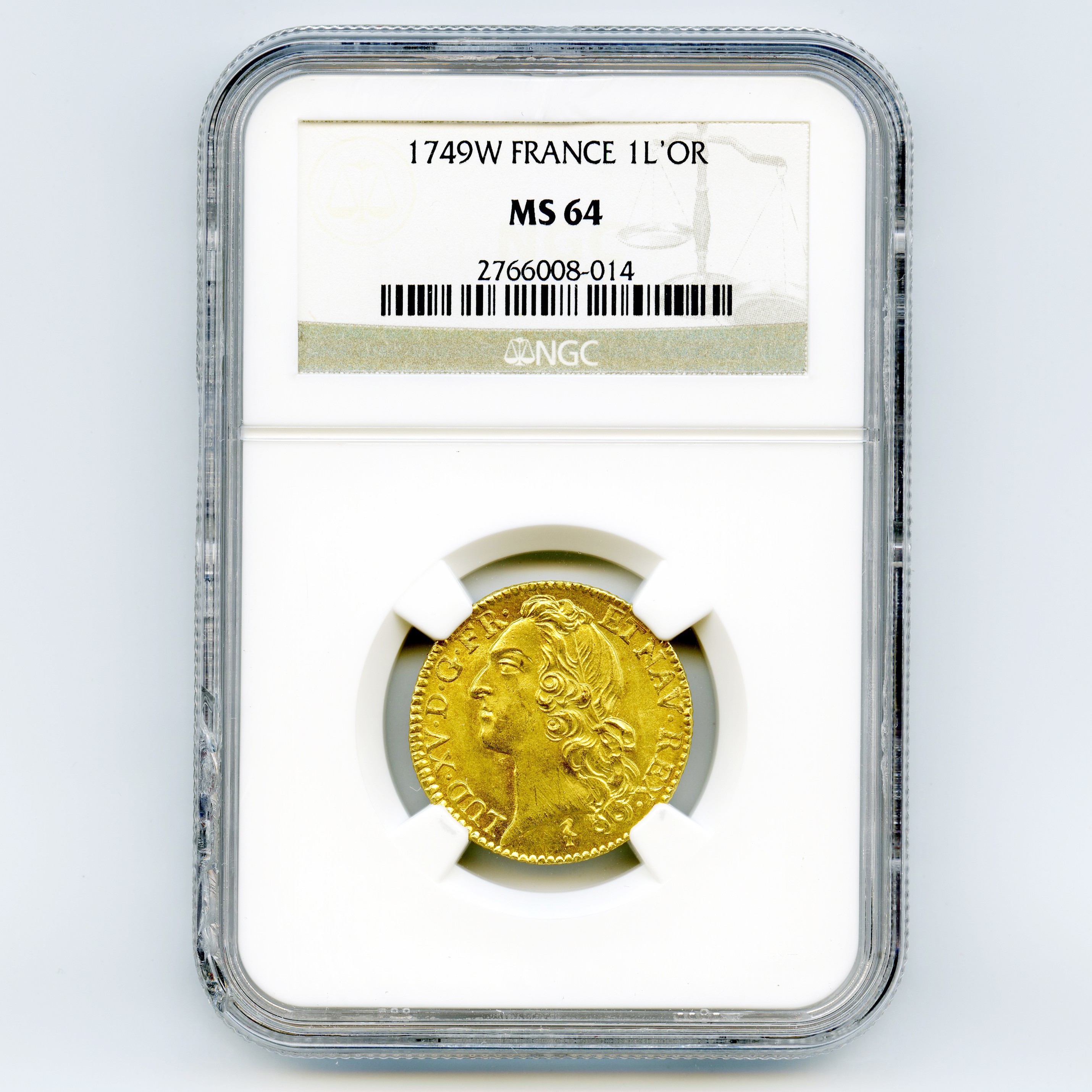 Louis XV - Louis d'or au bandeau - 1749 W avers Louis XV - Louis d'or au bandeau - 1749 W avers