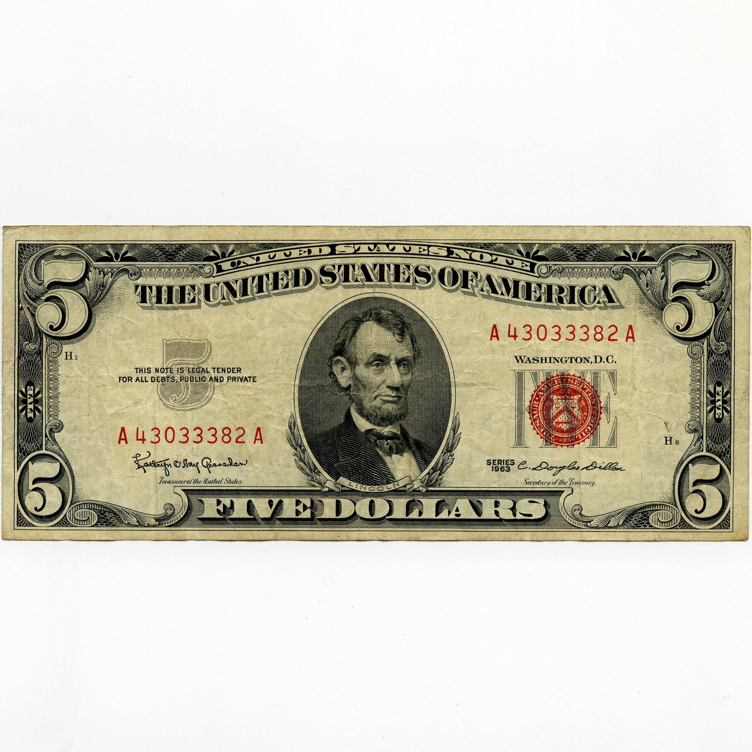 USA - 5 Dollars - A43033382A avers