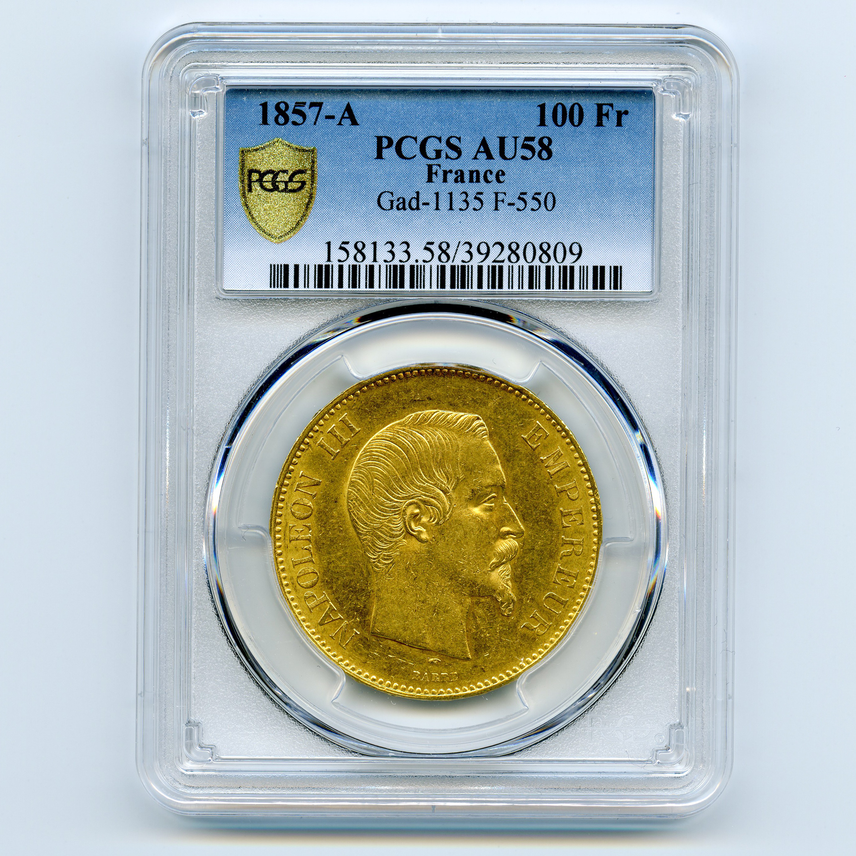 Napoléon III - 100 Francs - 1857 A avers Napoléon III - 100 Francs - 1857 A avers
