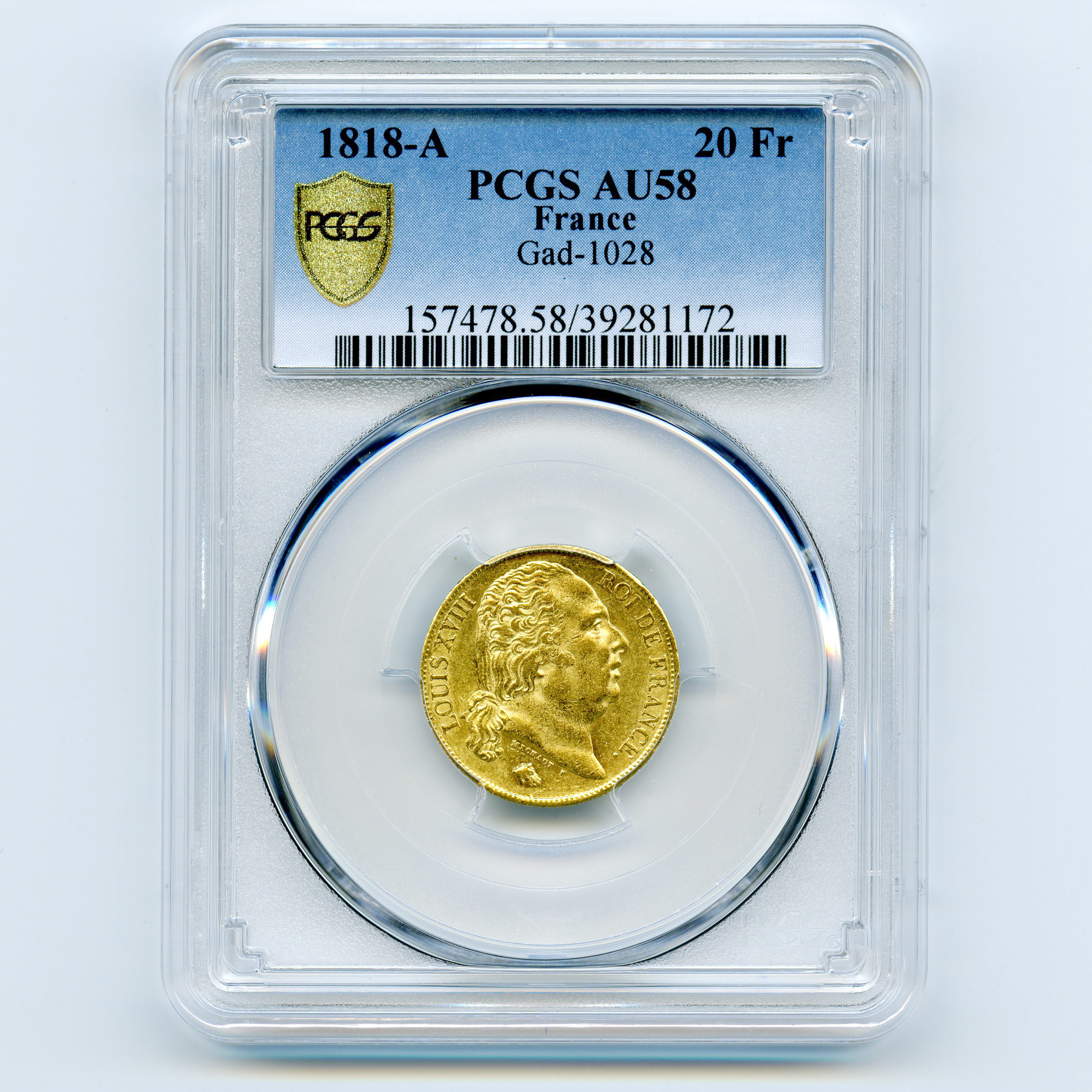 Louis XVIII - 20 Francs - 1818 A avers Louis XVIII - 20 Francs - 1818 A avers