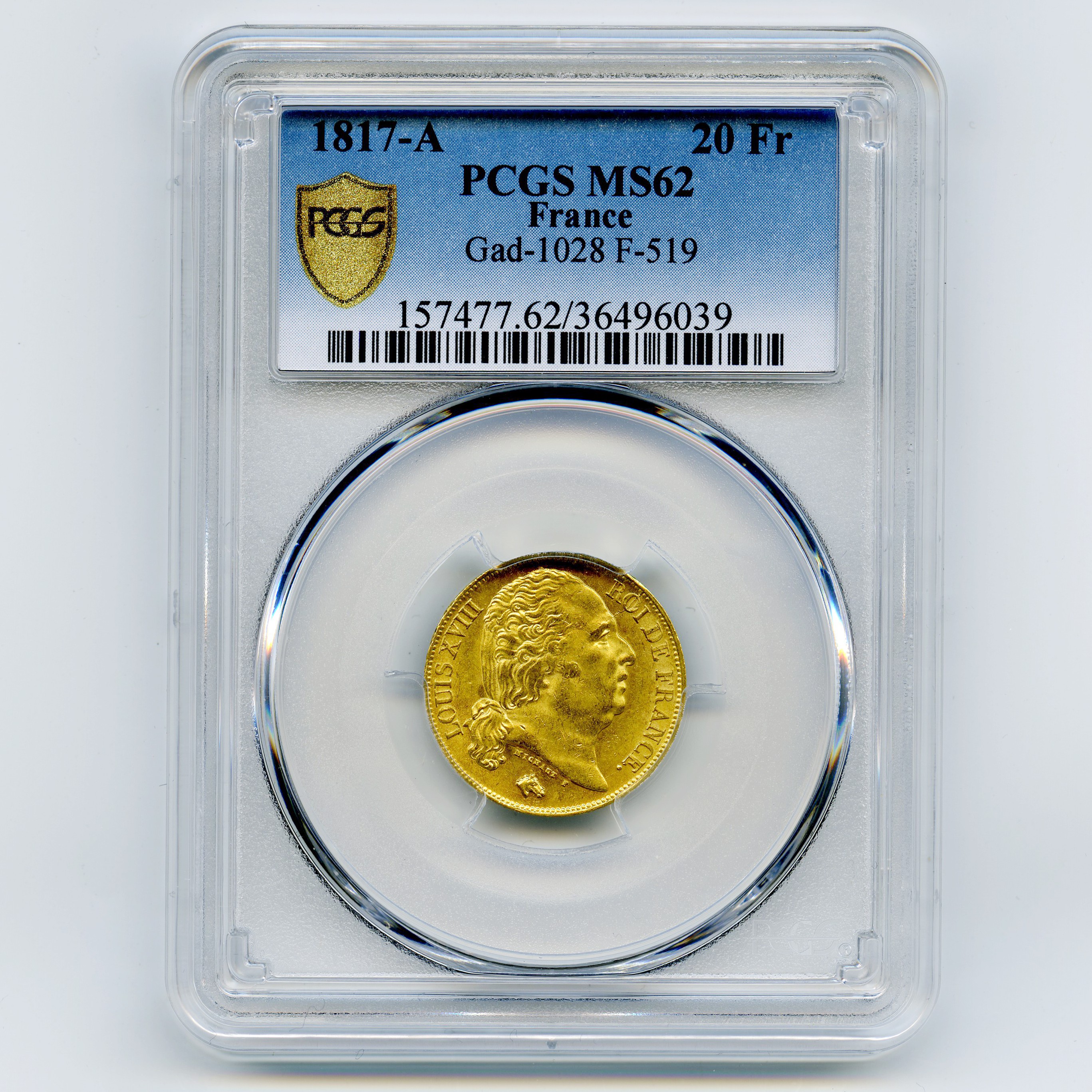 Louis XVIII - 20 Francs - 1817 A avers Louis XVIII - 20 Francs - 1817 A avers