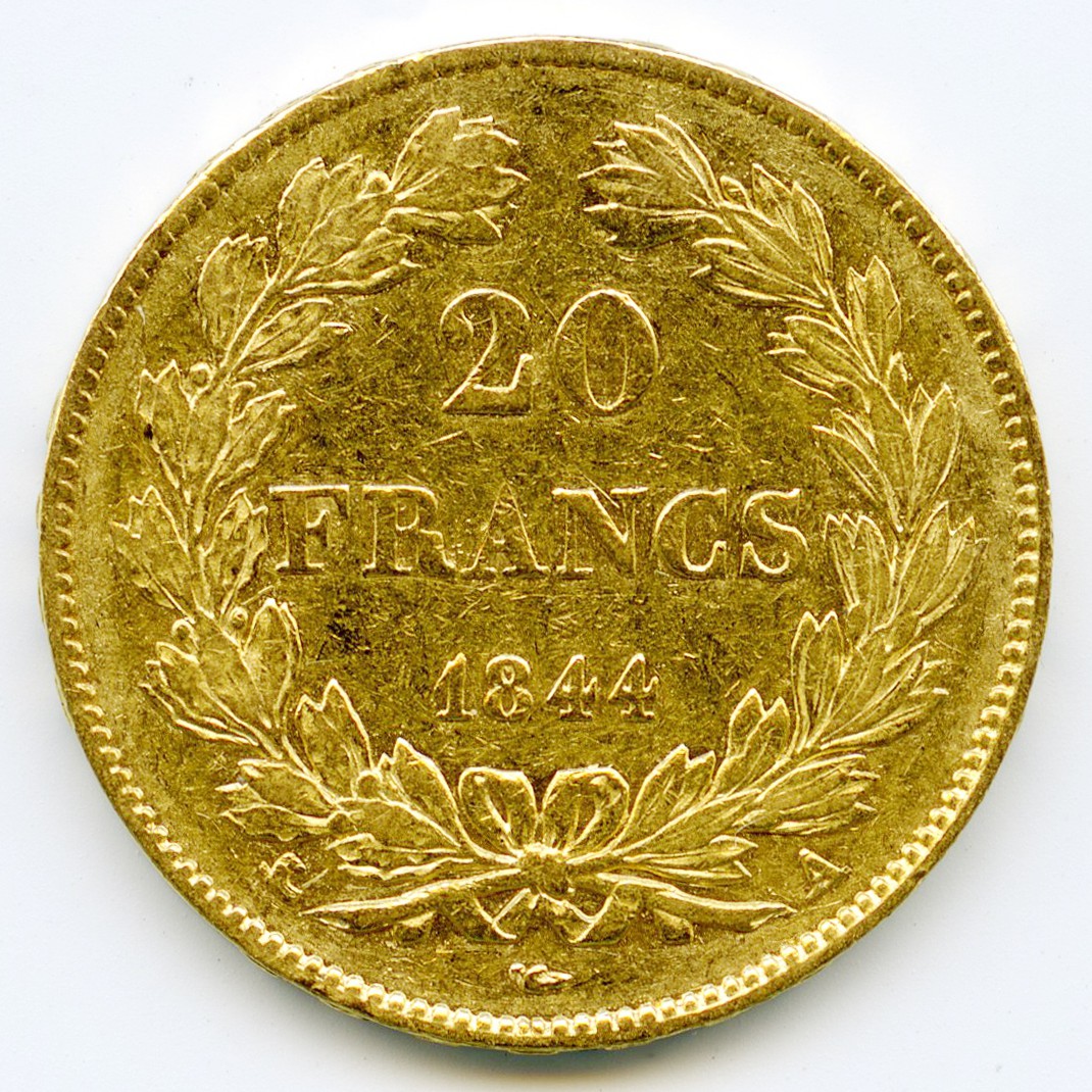 Louis-Philippe Ier - 20 Francs - 1844 A revers