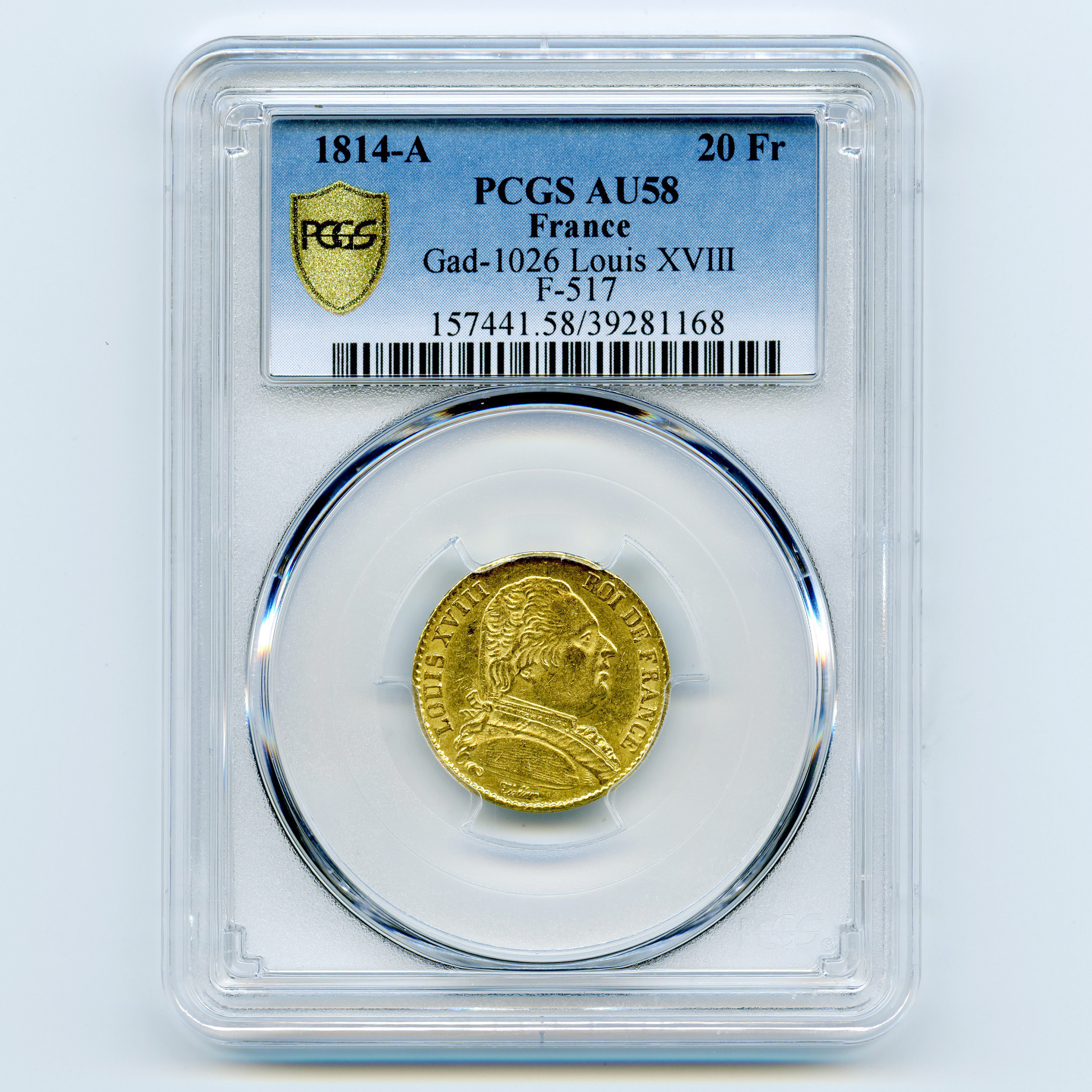 Louis XVIII - 20 Francs - 1814 A avers Louis XVIII - 20 Francs - 1814 A avers