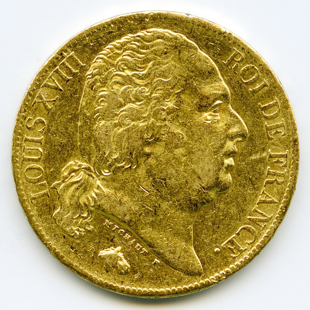 Louis XVIII - 20 Francs - 1819 A avers