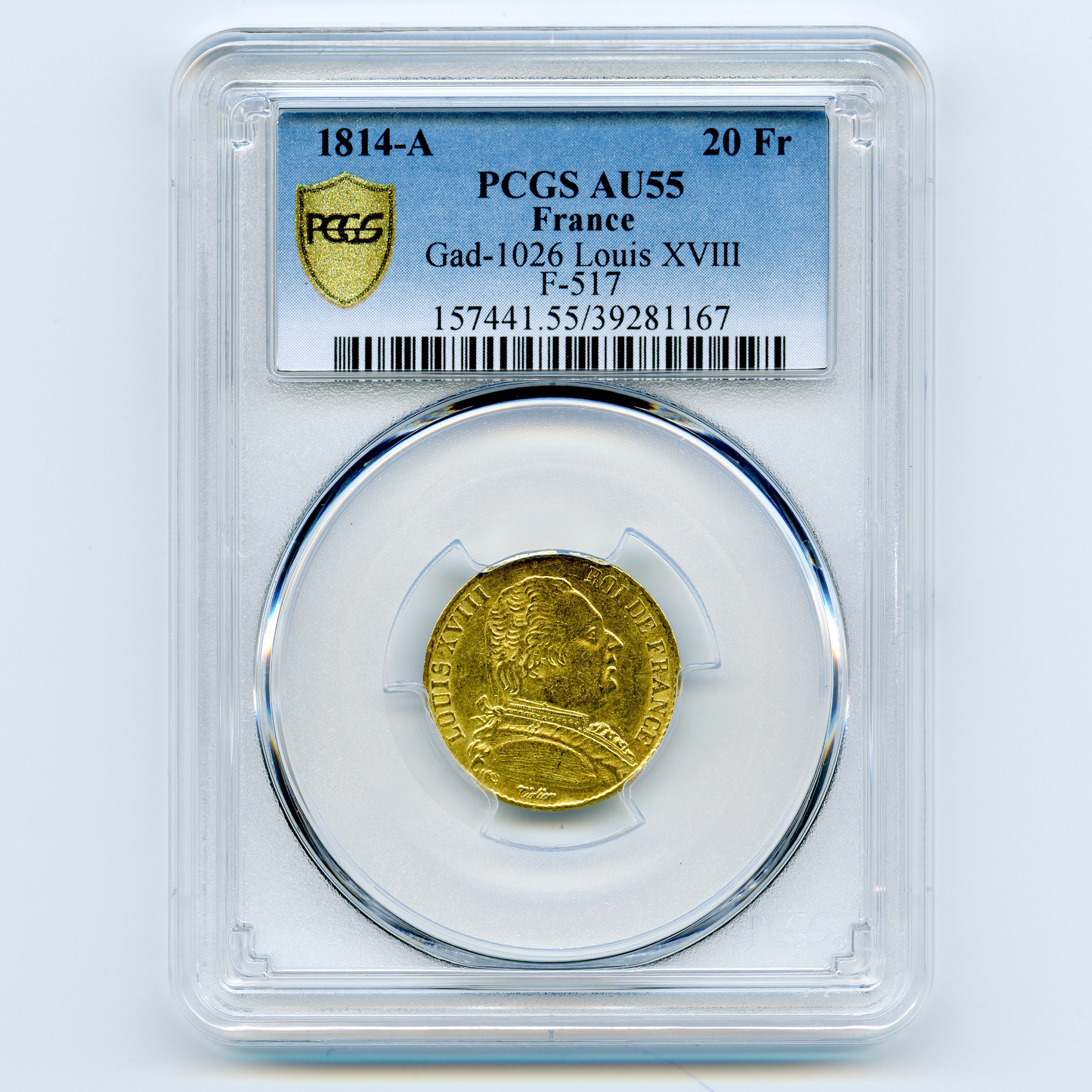 Louis XVIII - 20 Francs - 1814 A avers Louis XVIII - 20 Francs - 1814 A avers