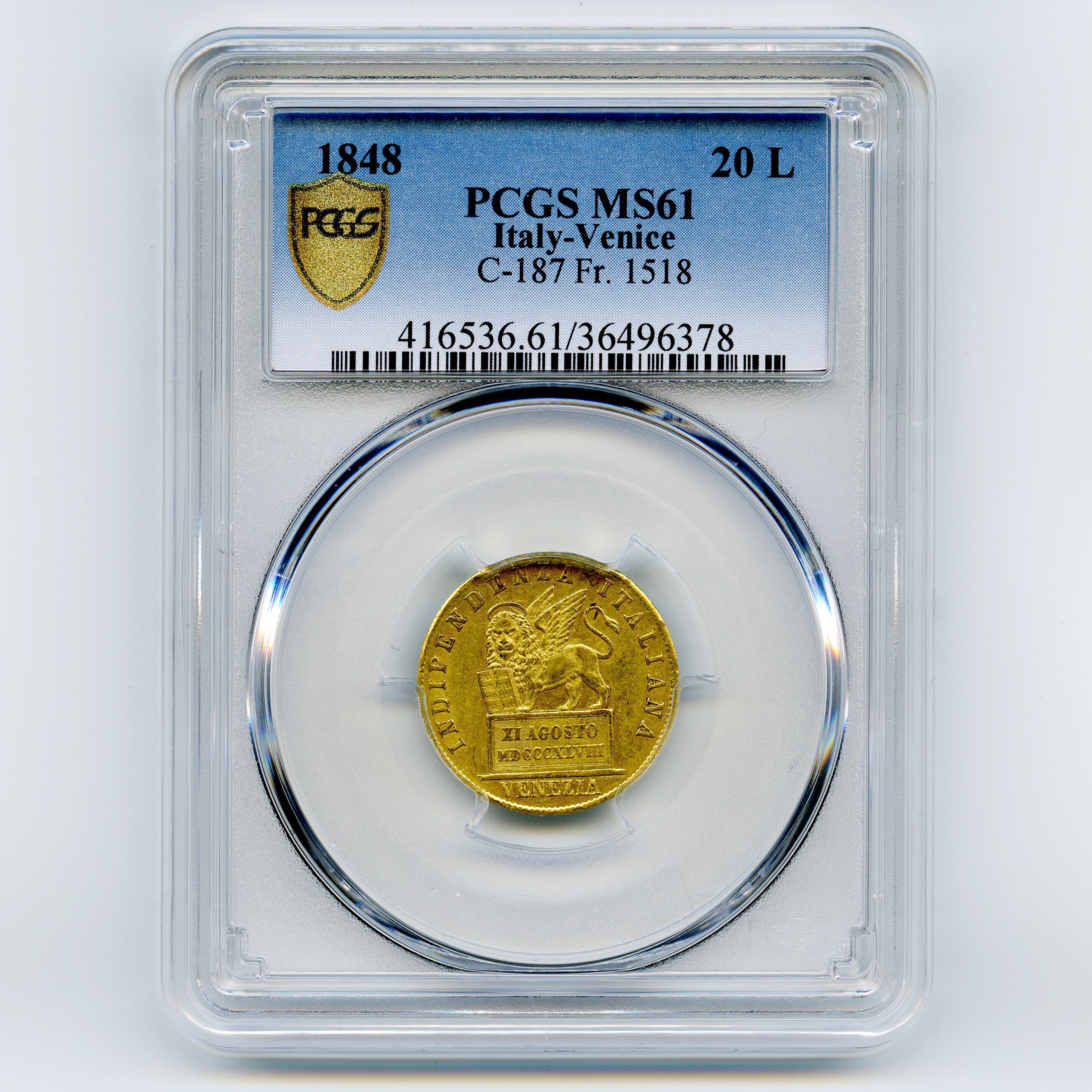 Venise - 20 Lire - 1848 avers Venise - 20 Lire - 1848 avers