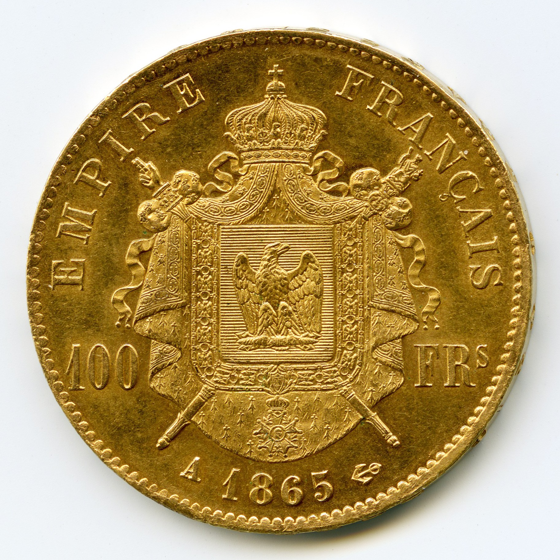 Napoléon III - 100 Francs - 1865 A revers