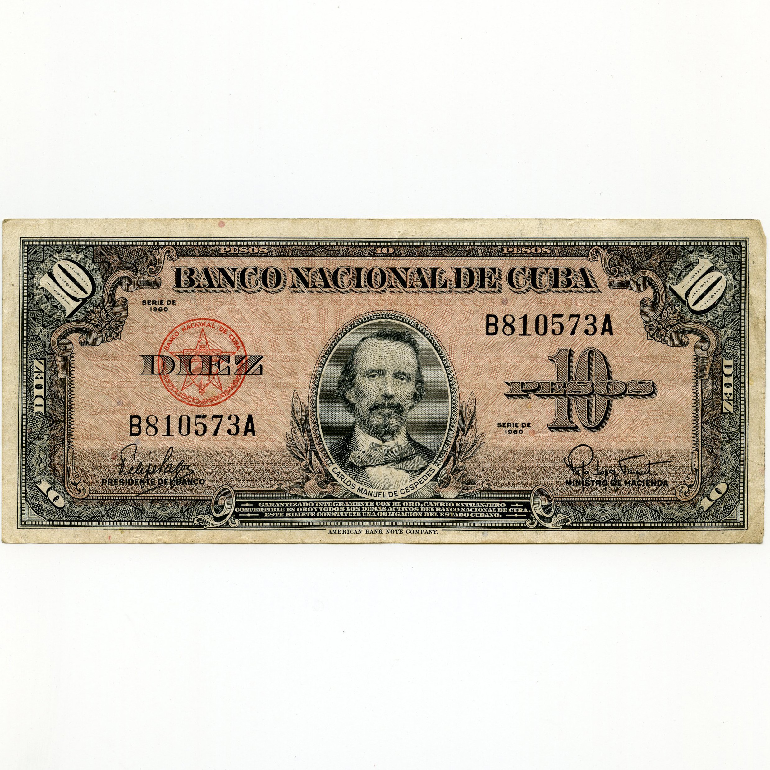 Cuba - 10 Pesos - B810573A avers Cuba - 10 Pesos - B810573A avers