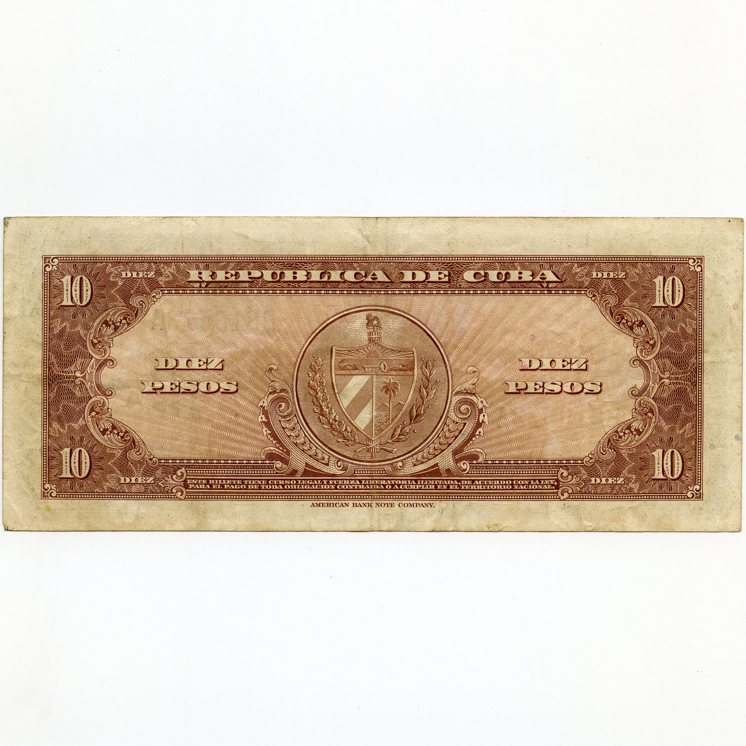 Cuba - 10 Pesos - B810573A revers Cuba - 10 Pesos - B810573A revers