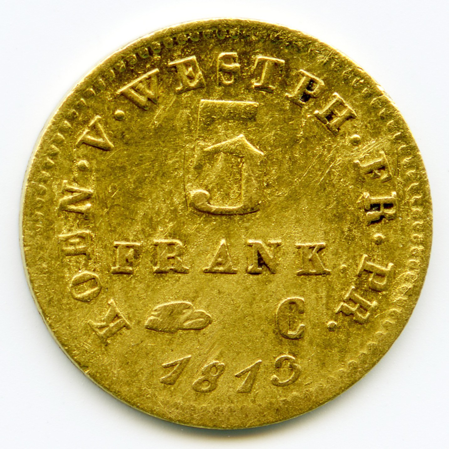 Jérôme Napoléon - 5 Franken - 1813 revers Jérôme Napoléon - 5 Franken - 1813 revers