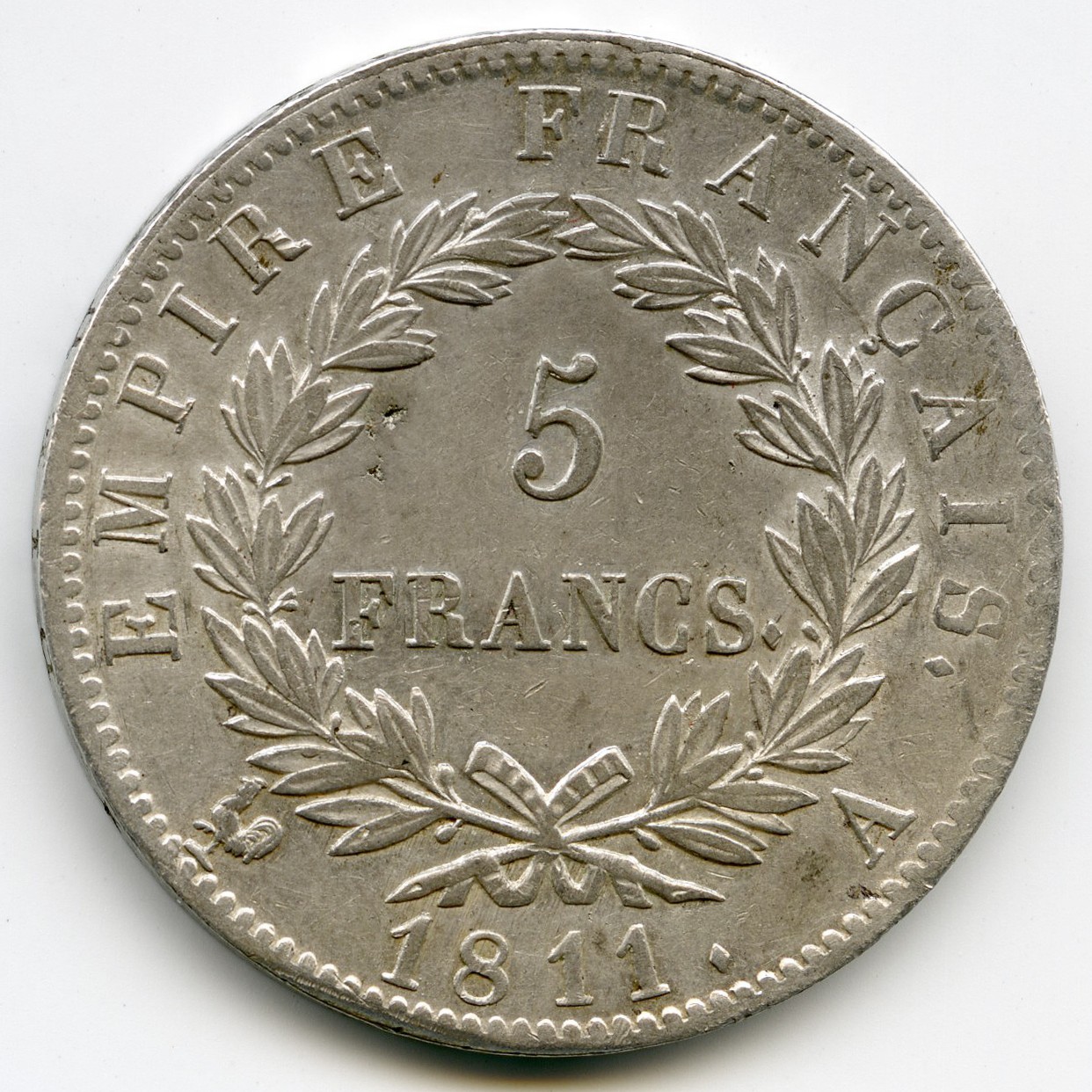 Napoléon Ier - 5 Francs - 1811 - Paris revers Napoléon Ier - 5 Francs - 1811 - Paris revers