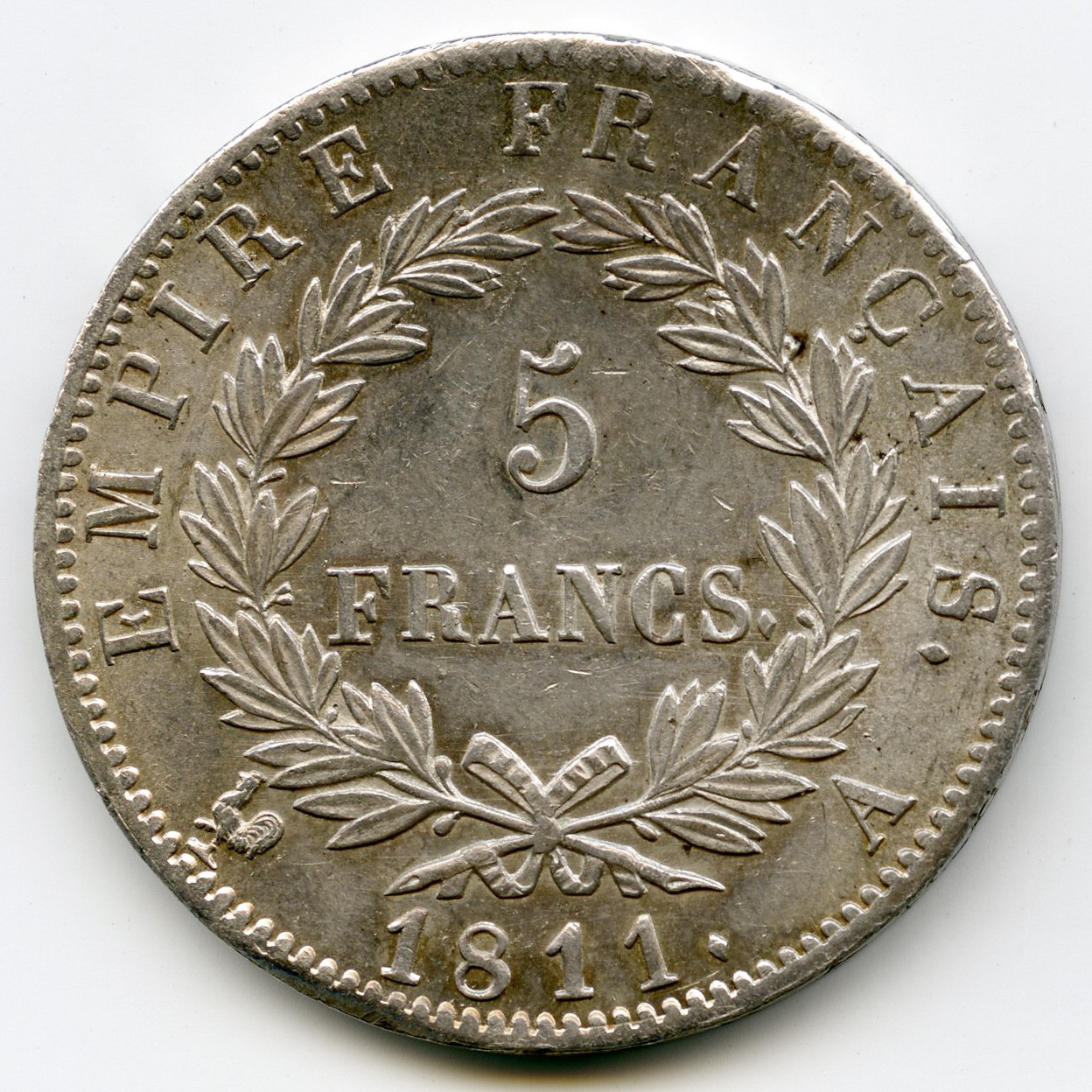Napoléon Ier - 5 Francs - 1811 - Paris revers Napoléon Ier - 5 Francs - 1811 - Paris revers