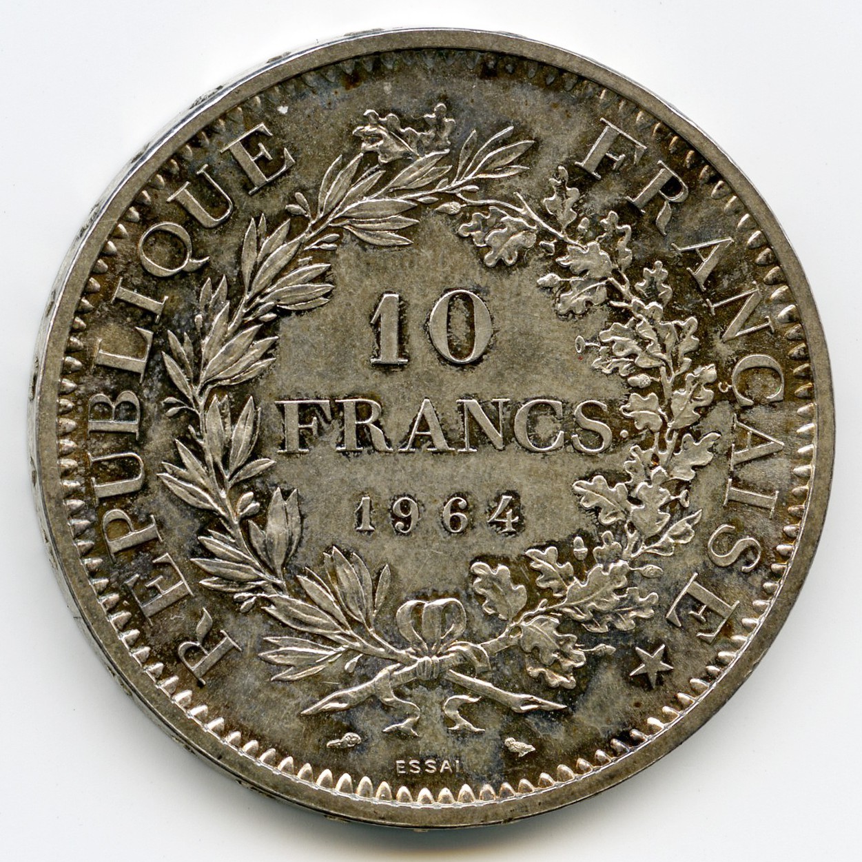 10 Francs - Essai - 1964 revers 10 Francs - Essai - 1964 revers