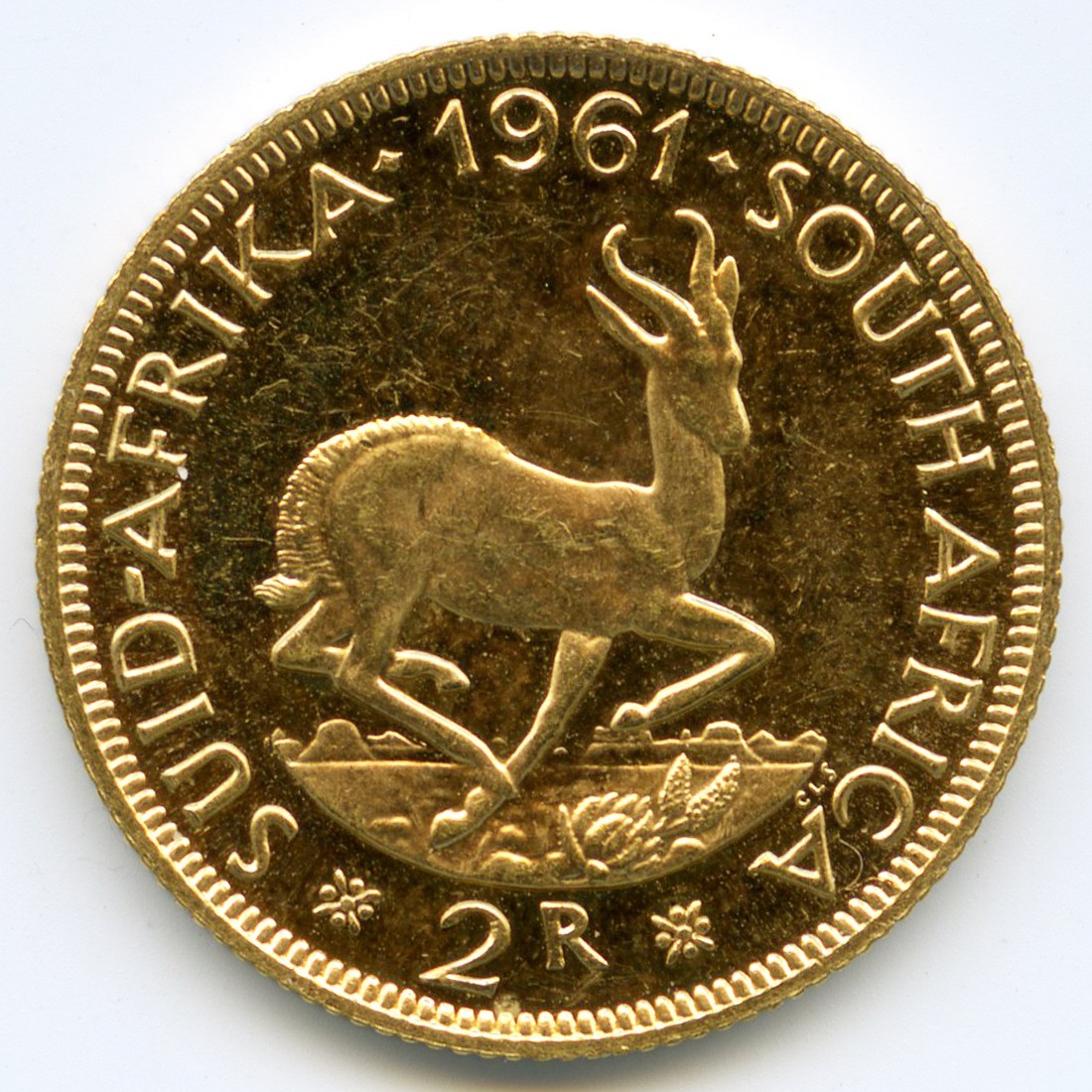 Afrique du Sud - 2 Rand Springbok - 1961 revers Afrique du Sud - 2 Rand Springbok - 1961 revers
