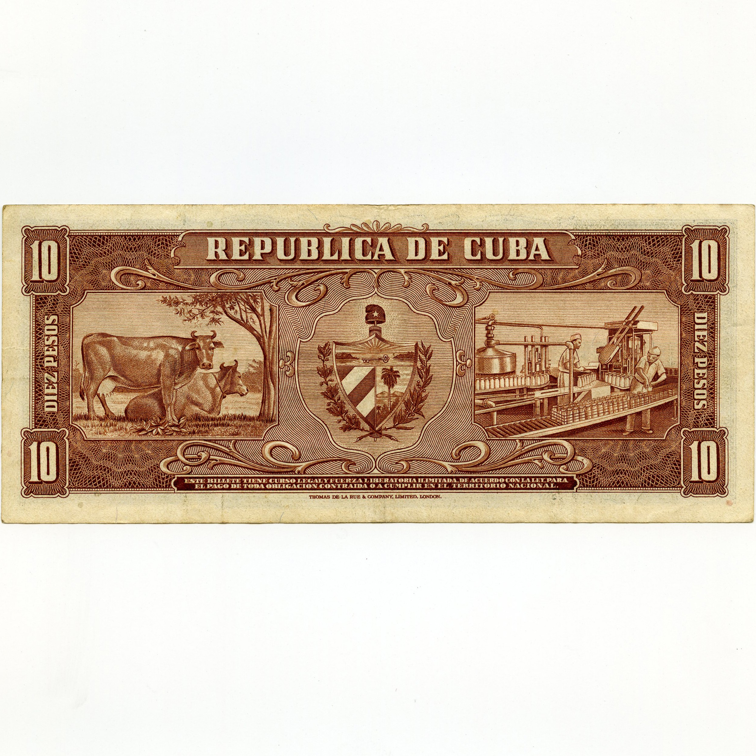 Cuba - 10 Pesos - A836544A revers Cuba - 10 Pesos - A836544A revers
