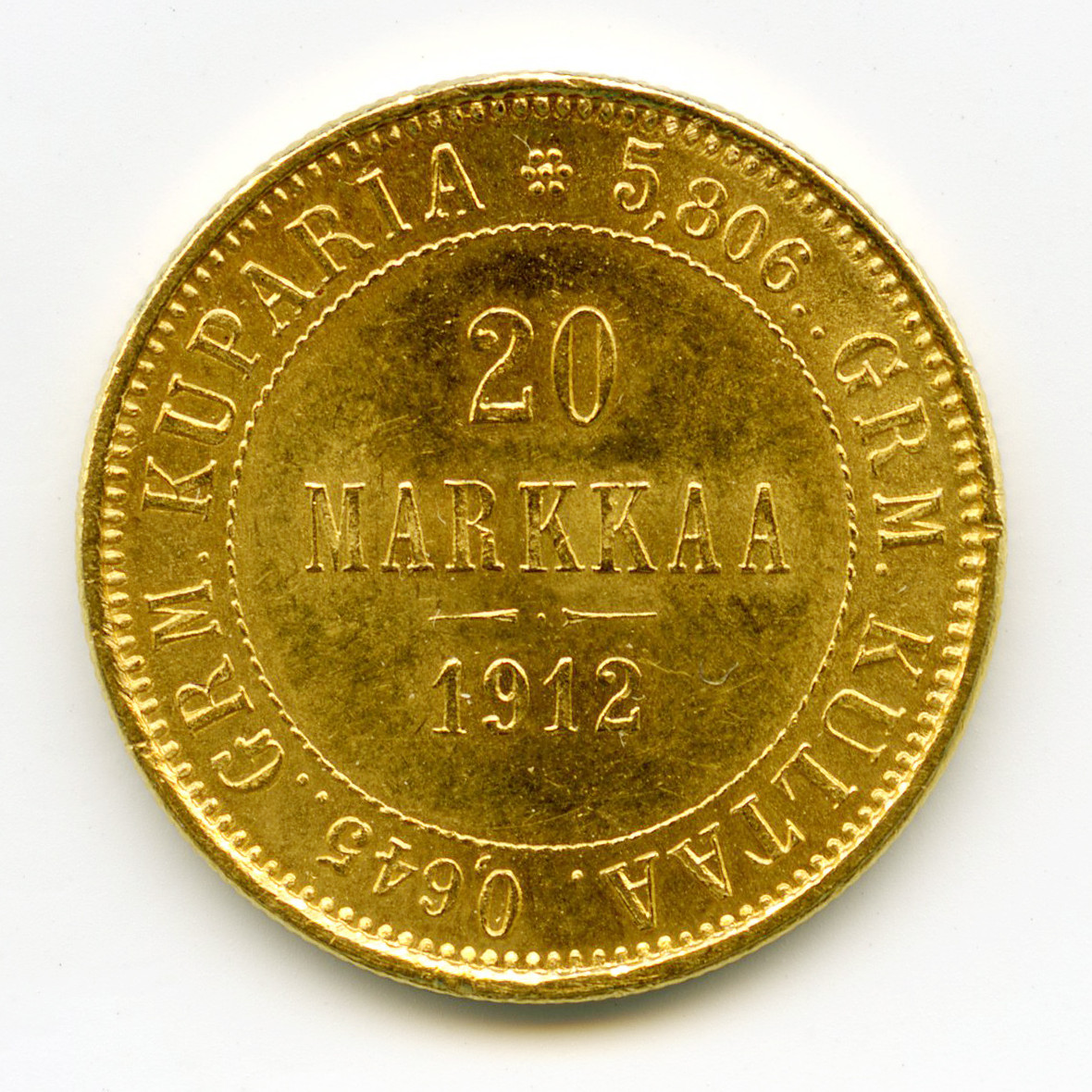 Finlande - 20 Markaa - 1912 revers