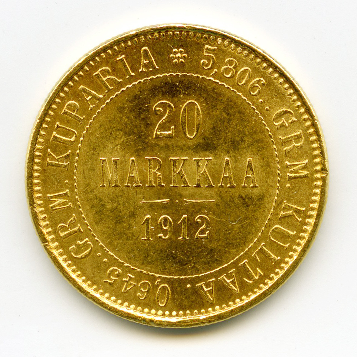 Finlande - 20 Markaa - 1912 revers Finlande - 20 Markaa - 1912 revers
