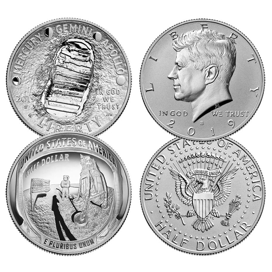 USA - APOLLO 11 - Set Half Dollar - 2019 avers