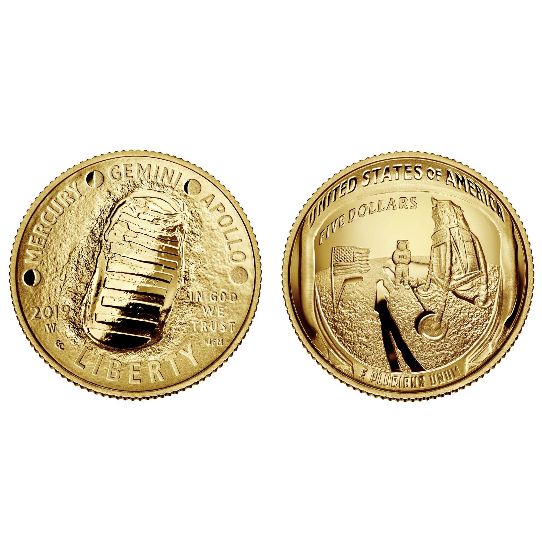 USA - APOLLO 11 - 5 Dollars avers USA - APOLLO 11 - 5 Dollars avers