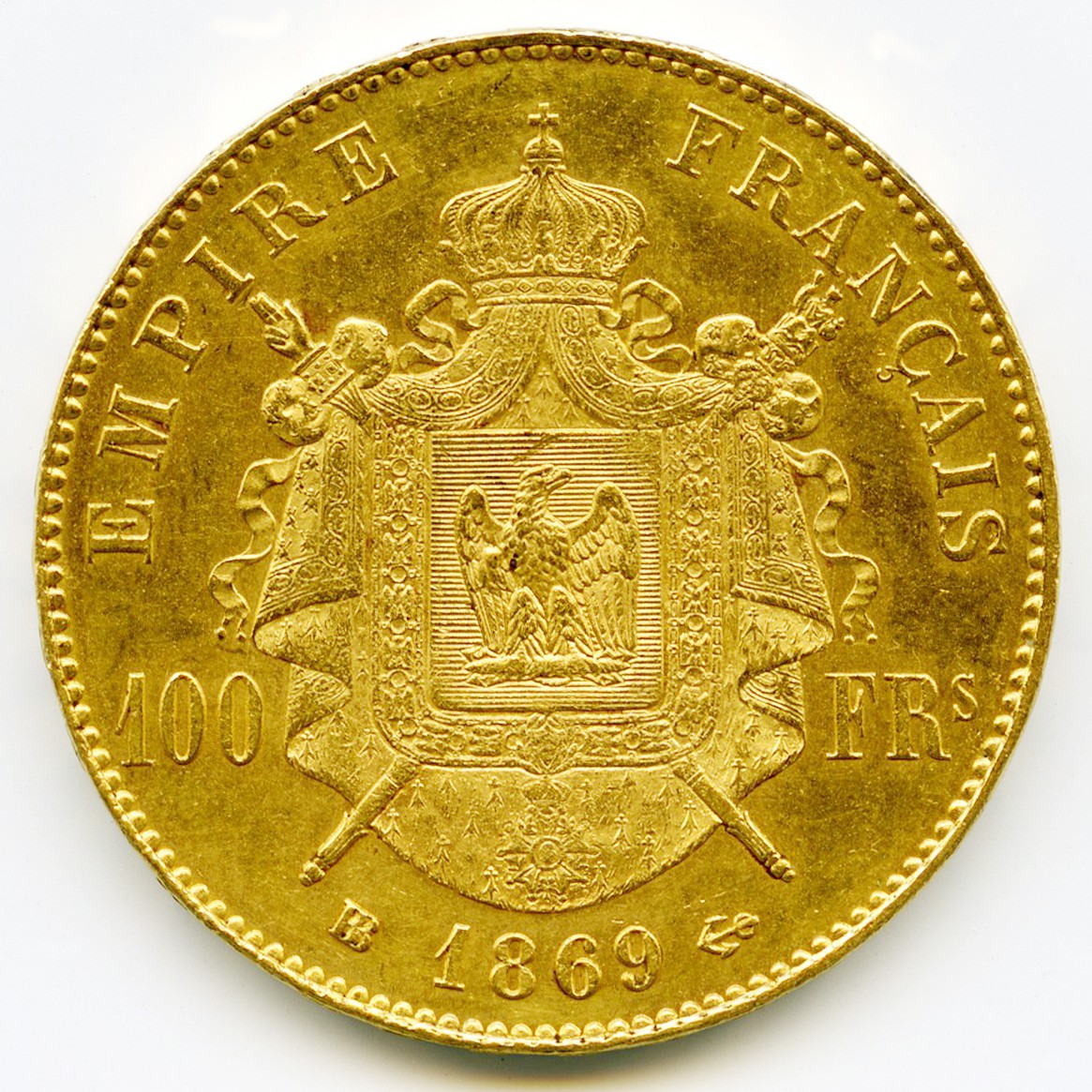100 Francs - Napoléon III - 1869 BB revers 100 Francs - Napoléon III - 1869 BB revers
