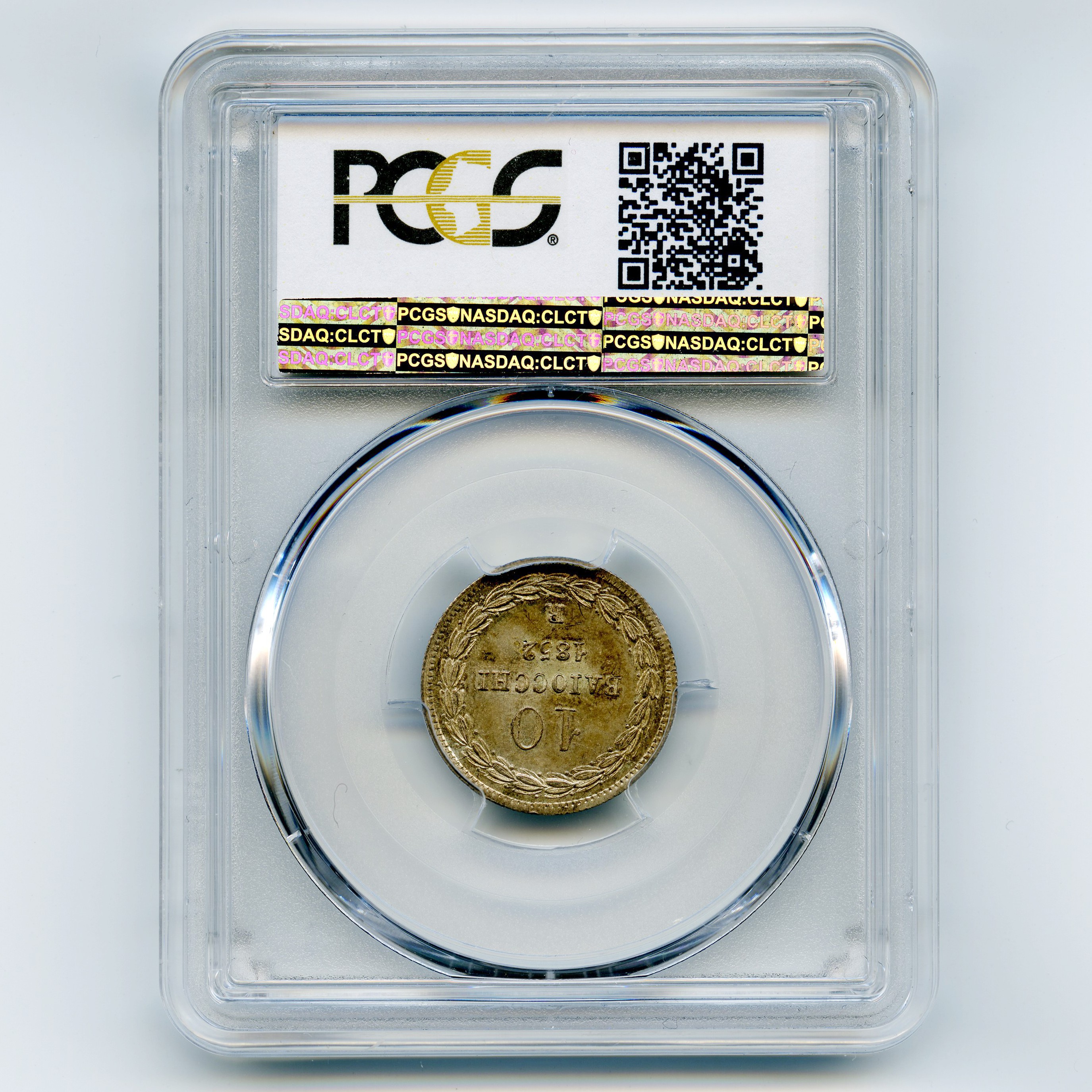 Italie - Pio IX - 10 Baiocchi - 1852 revers Italie - Pio IX - 10 Baiocchi - 1852 revers