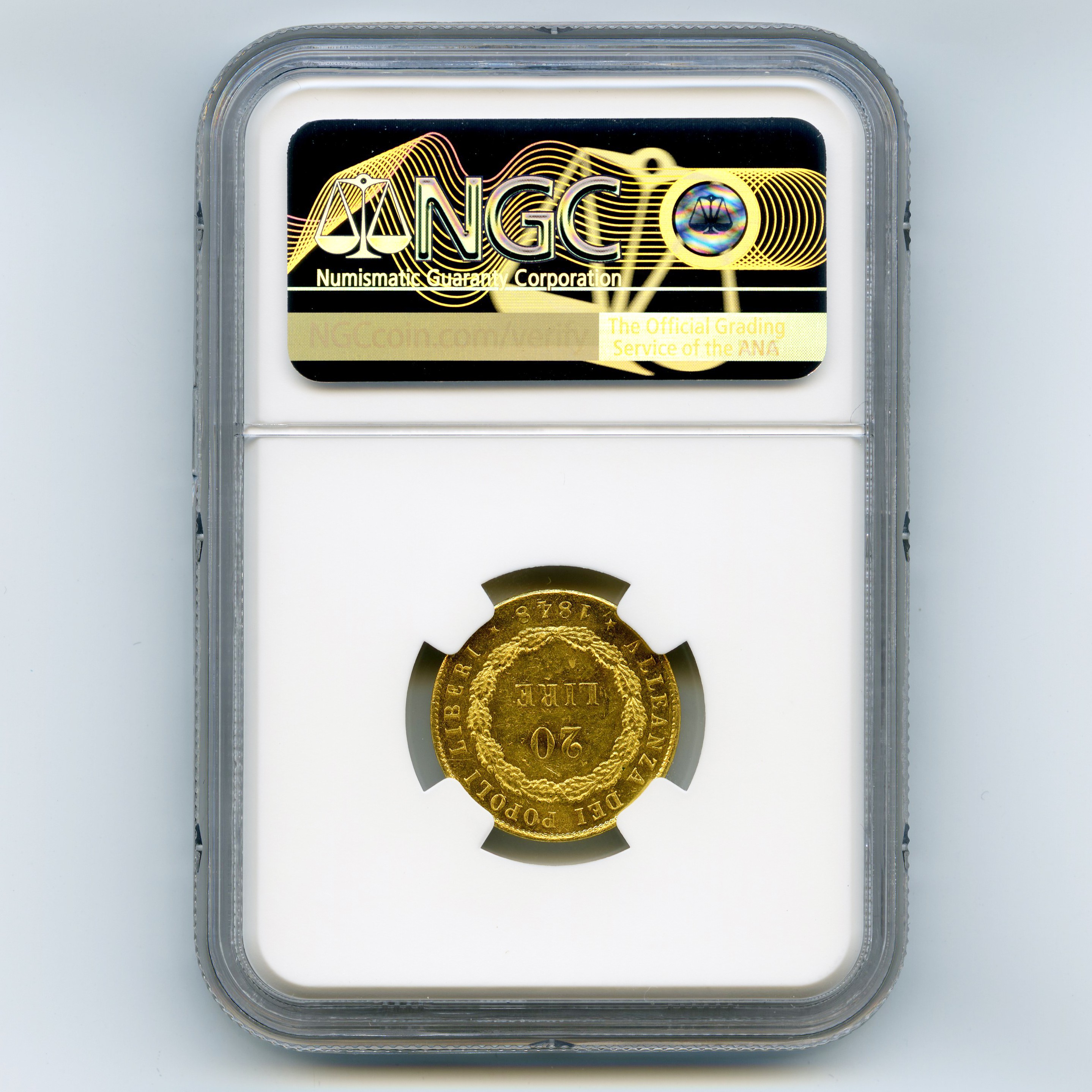 Venise - 20 Lire - 1848 revers Venise - 20 Lire - 1848 revers