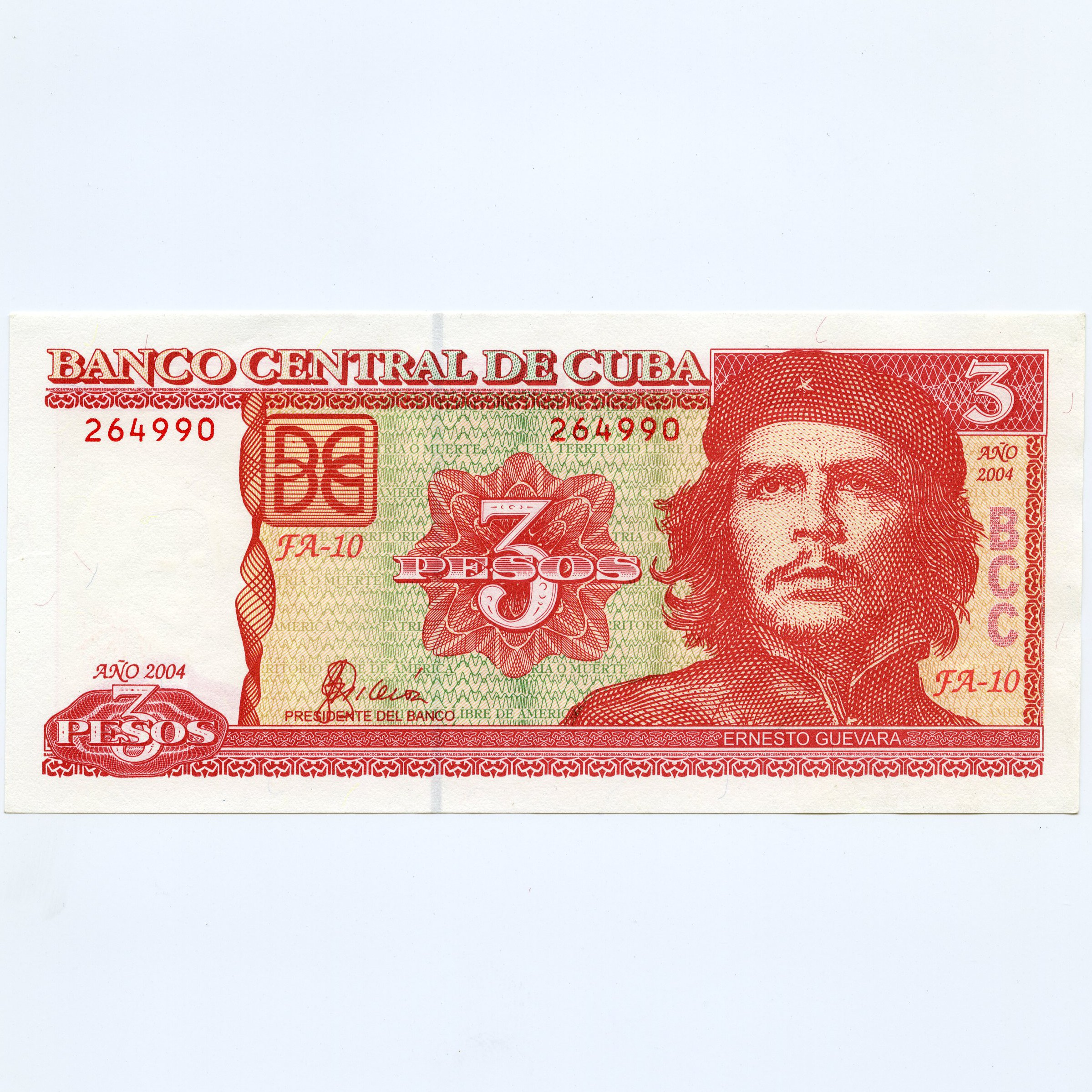 Cuba - 3 Pesos - FA10 264990 avers Cuba - 3 Pesos - FA10 264990 avers