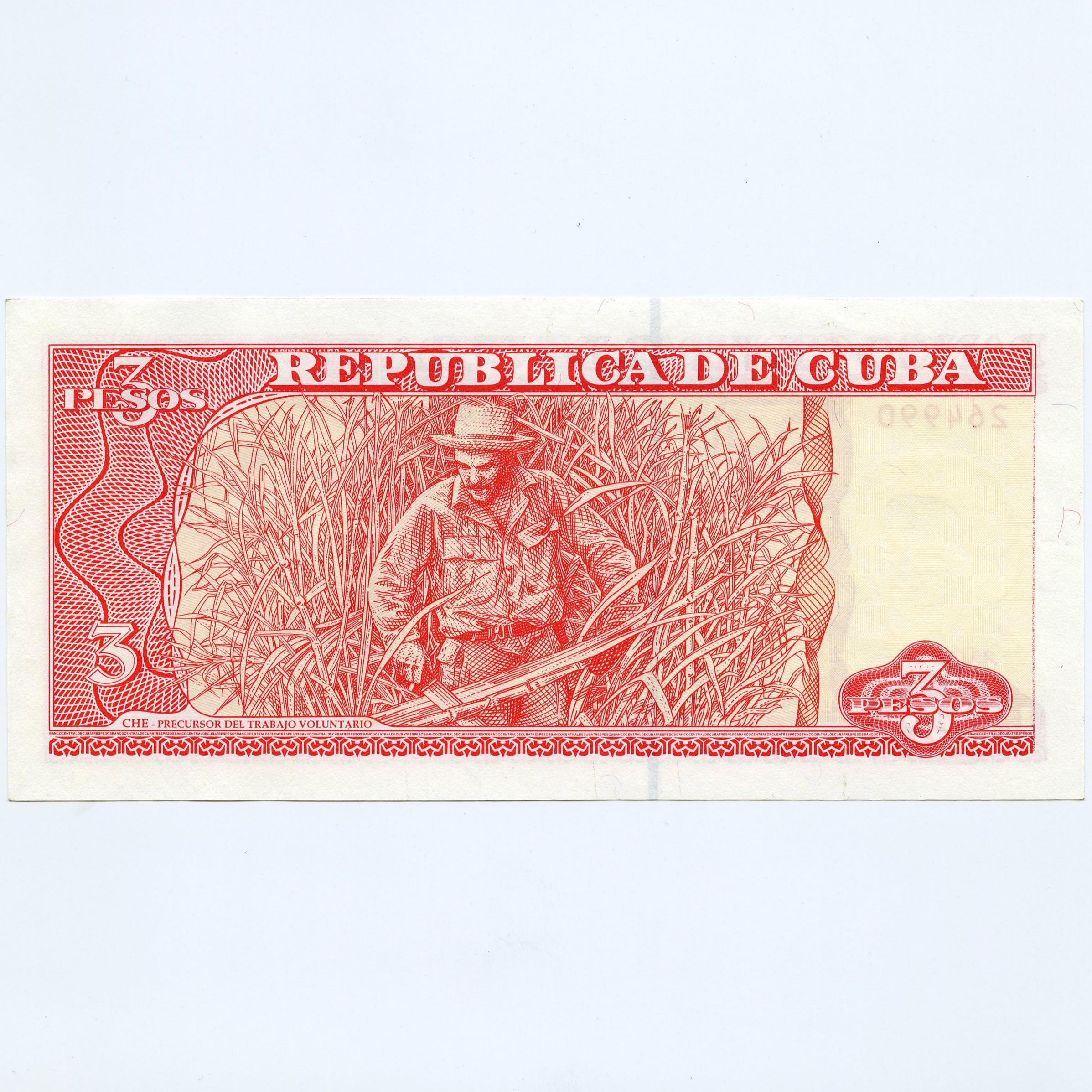 Cuba - 3 Pesos - FA10 264990 revers Cuba - 3 Pesos - FA10 264990 revers